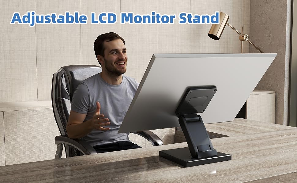 Adjustable LCD TV Stand Folding Metal Monitor Desk Stand with VESA Hole 75x75mm&100x100mm