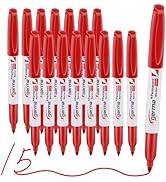 Cgerma Permanent Markers,Fine Point Markers, 15 Pack Red Permanent Marker Set, Quick Drying, Fade...