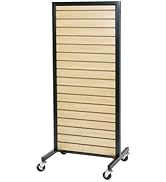 SSWBasics Maple Metal Framed Rolling Slatwall Merchandiser