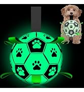QDAN Premium Dog Ball, Glow in The Dark Dog Toys, Light Up Soccer Ball for Dogs, Outdoor Dog Toys...