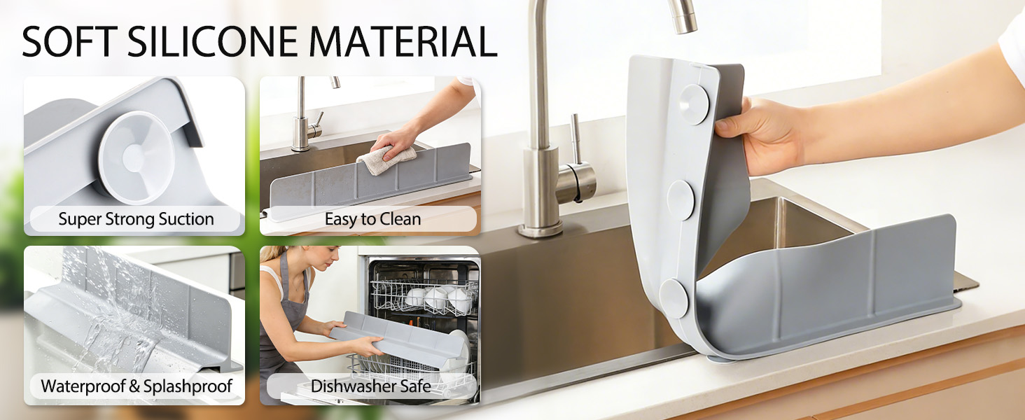 sink guard splash kitchen water silicone strip front edge mat faucet premium protectors backsplash