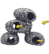 PINVNBY Aquarium Stone Hideaway Decoration,Resin Cichlids Rock Decor Realistic Betta Hideout Shel...