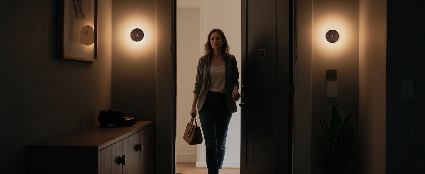 Lights up the entryway when you arrive home at night.