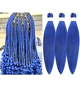 Braiding Hair Pre stretched Blue Prestretched Braiding Hair Extensions Ez Braid Twist Knotless Sy...