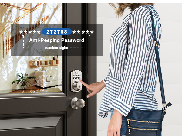 door locks for front door Anti-peep keypad prevent shoulder surfing