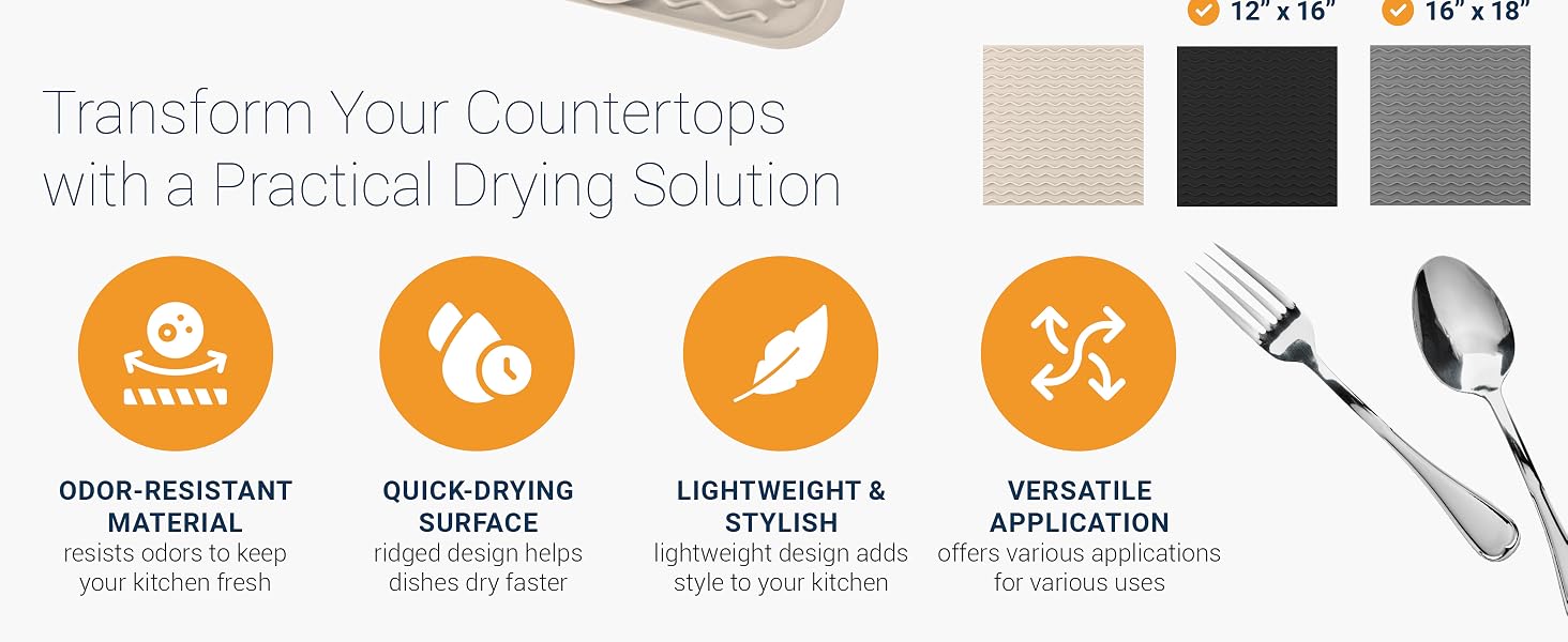 dish drying mats for kitchen counter