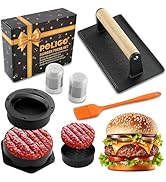 POLIGO 5PCS Smash Burger Press Kit - 4 in 1 Hamburger Patty Storage Containers,7.68"X4.1" Rectang...