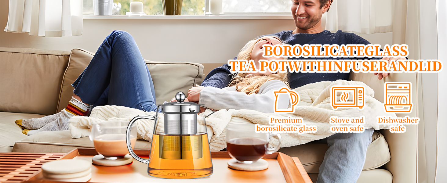Glass Teapot with Stainless Steel Infuser