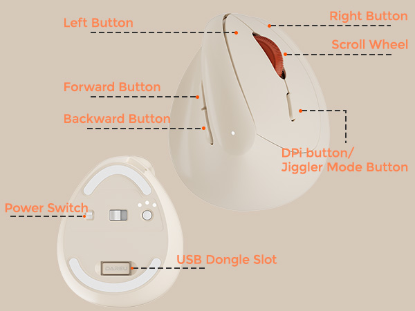 Ergonomic Vertical Wireless Mouse