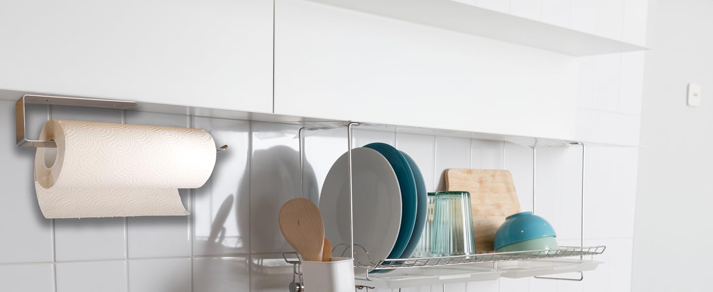 Under cabinet paper towel bar