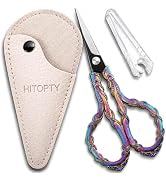 HITOPTY Small Sewing Scissors Sharp Tip Little Scissor with Cover for Embroidery Needlework Threa...