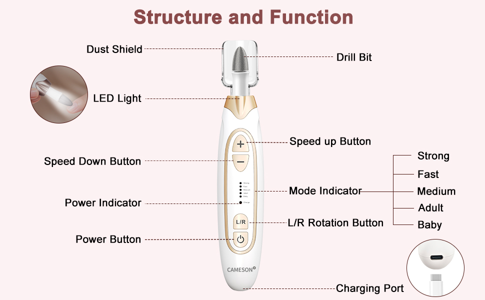 cordless electric nail file