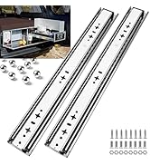 Heavy Duty Drawer Slides, 53 mm Width (2.1 inches) Up to 250 lb Load Capacity, Side Mount, 3-Fold...