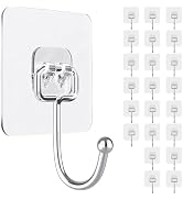 Large Adhesive Hooks Wall Hooks for Hanging, 22 Pack Heavy Duty Self Sticky Hooks 35lb(Max) Stain...