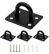 TZWXHDM 4 PCS Premium Heavy Duty Square Stainless Steel Ceiling Hooks, Ceiling Hooks Pad Eyes Pla...