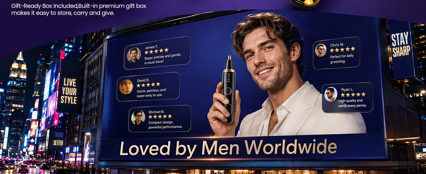 Mendaping 2025 Rechargeable Nose and Ear Hair Trimmer With LED Dispaly for Women Men