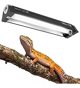 NEPTONION 8W Reptile T5 HO UVB 12.5" 5.0 Light Fixture with Tube, Low-to-Moderate UVB Hood for Te...