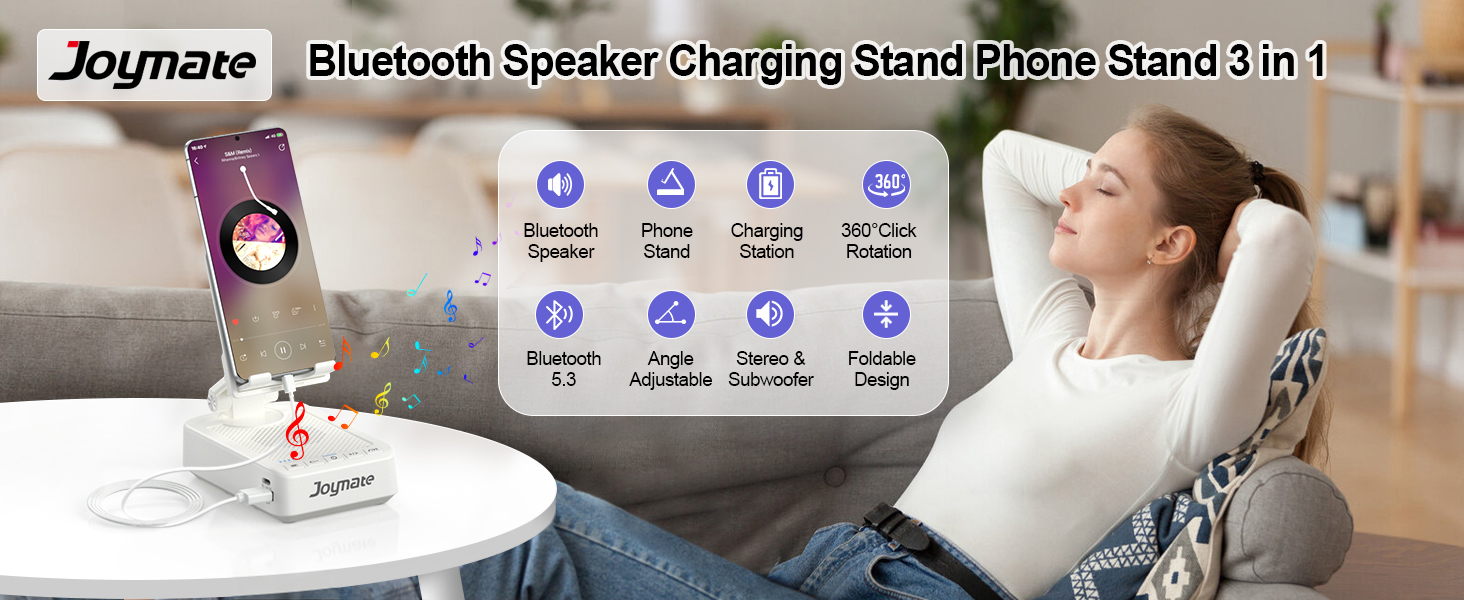 Phone stand with Bluetooth speaker