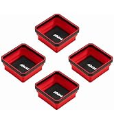 AMM 4 Pack Foldable Magnetic Parts Tray Set, Magnetic Tool Trays for Bolts Screws Nuts & Small Me...