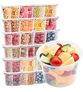Glotoch 24 Pack 16 oz Deli Containers with Lids, Plastic Food Storage Freezer Storge Soup Contain...