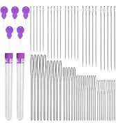 Bupete 65 Pcs Large Eye Blunt Needles Set, 12 Sizes Large Eye Sewing Needles, Tapestry Needles, Y...