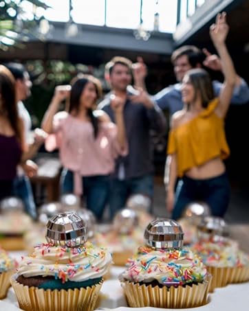 Disco Ball Cupcake Toppers