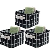 AARAINBOW 3 Packs Storage Basket Bins Canvas Mini Storage Cubes Storage Basket for Makeup, Toys L...