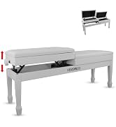 5 CORE Duet Piano Bench with Storage Wooden Height Adjustable Keyboard Stool For Two Heavy Duty P...