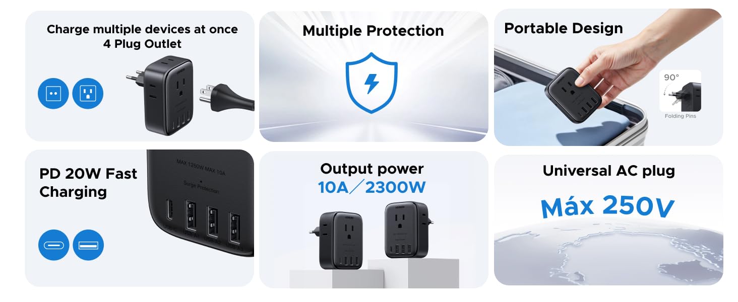 Multiple Protection, Portable Design and PD 20W Fast Charging