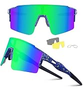 Ukoly Cycling Sunglasses for Men Women with 3 Interchangeable Lenses, Polarized Sports Sunglasses...