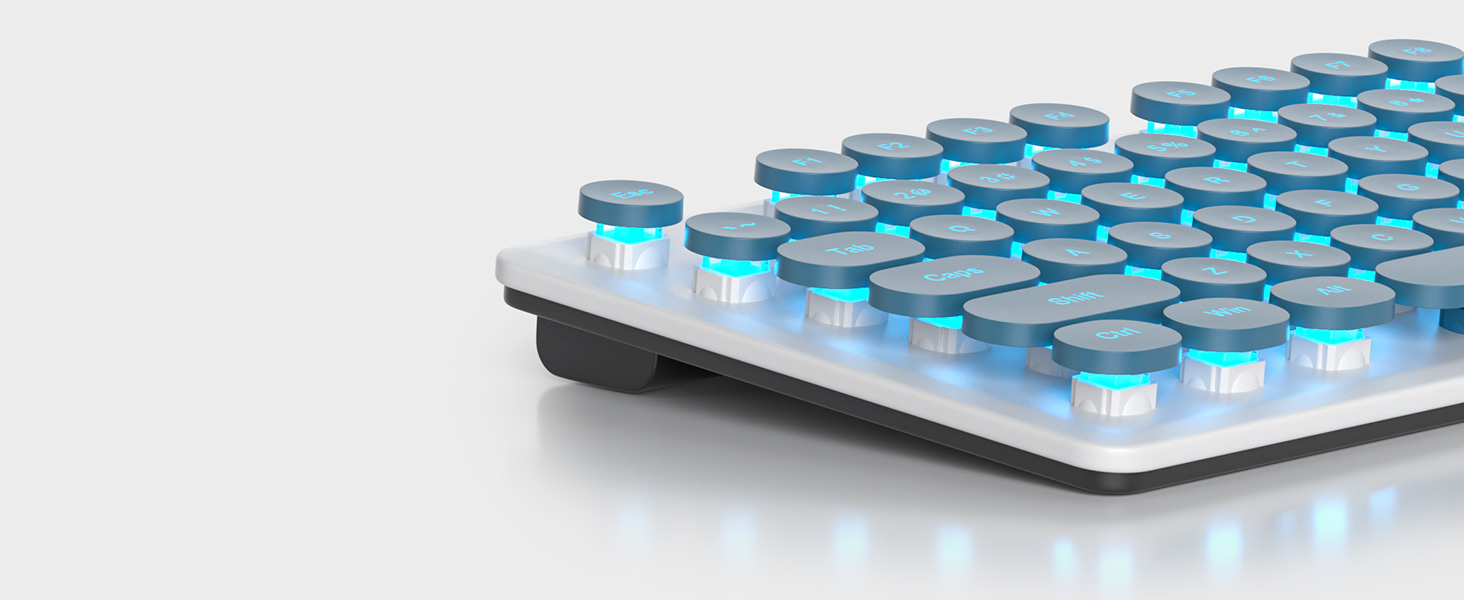 104 Keys Quiet Membrane Keyboard with Blue Backlit