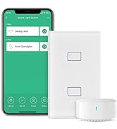 BroadLink Smart Light Switch, No Neutral Wire Required, Single Pole with App and Voice Control, 2...
