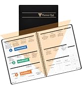 Planner Pad Spiral Bound 3-Tier Funnel Down 12 Month Large Size Organizer, July 2026 – June 2027 ...