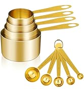 GuDoQi Measuring Cups and Spoons Set of 9, Stainless Steel Handle with Metric and US Measurements...