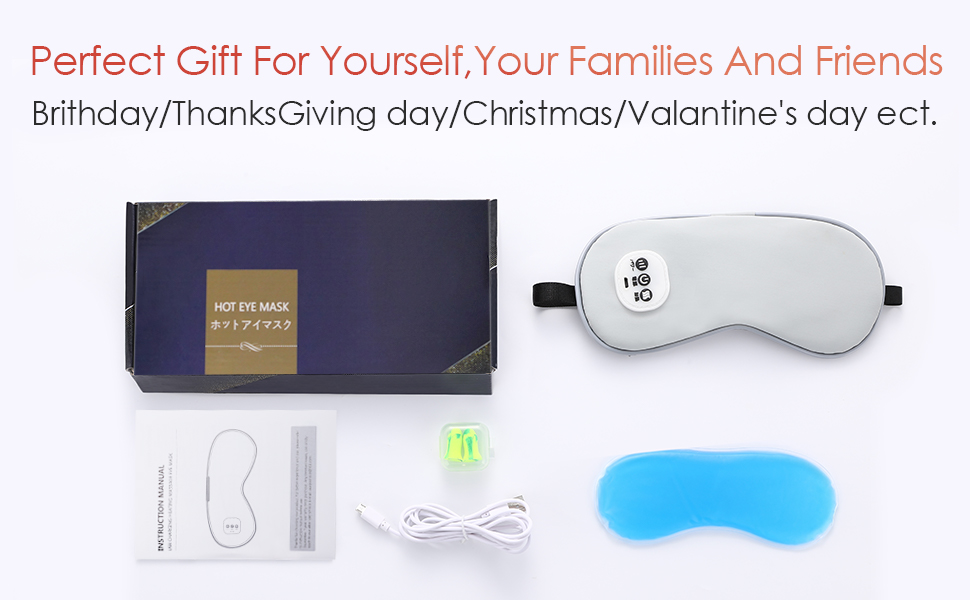 Wireless Heated Eye Massager with Cooling Eye Pad
