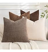 Cozoomy Set of 4 Soft Textured Throw Pillow Covers 18x18 Inch Cozy Decorative Farmhouse Cushion C...
