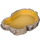 REPTIZOO Reptile Food Dish Terrarium Water Bowl Food Feeding Bowl for Reptile Amphibian Pets Larg...