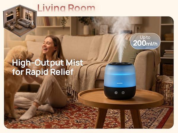 Up to 200ml/h High-Output Mist for Faster Relief