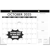 Desk Calendar 2025-2026, 21 Months Runs from October 2025 to June 2027 Large Size 17" X 12" Month...