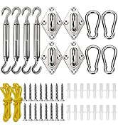 Shade Sail Hardware Kit, Stainless Steel Hardware Kit for Triangle Square Rectangle Sun Shade Sai...