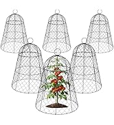 FRUITEAM Metal Plant Covers 6pcs, Heavy Duty Garden Cloche Plant Cage for Outdoor, Rust-Proof Ani...