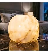 Marble Lamp Night Light Touch Bedside Table Lamp for Bedroom,Type-C Rechargeable Small Desk Bedsi...