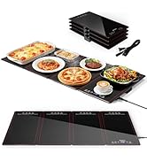 HomeElves Electric Warming Tray,4-in-1 Modular Food Warmers for Parties Buffet with 10 Temp Setti...
