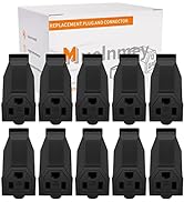 Muelnmey 10PCS Extension Cord Ends Electrical Replacement Connector NEMA 5-15R 15A 125V Black She...