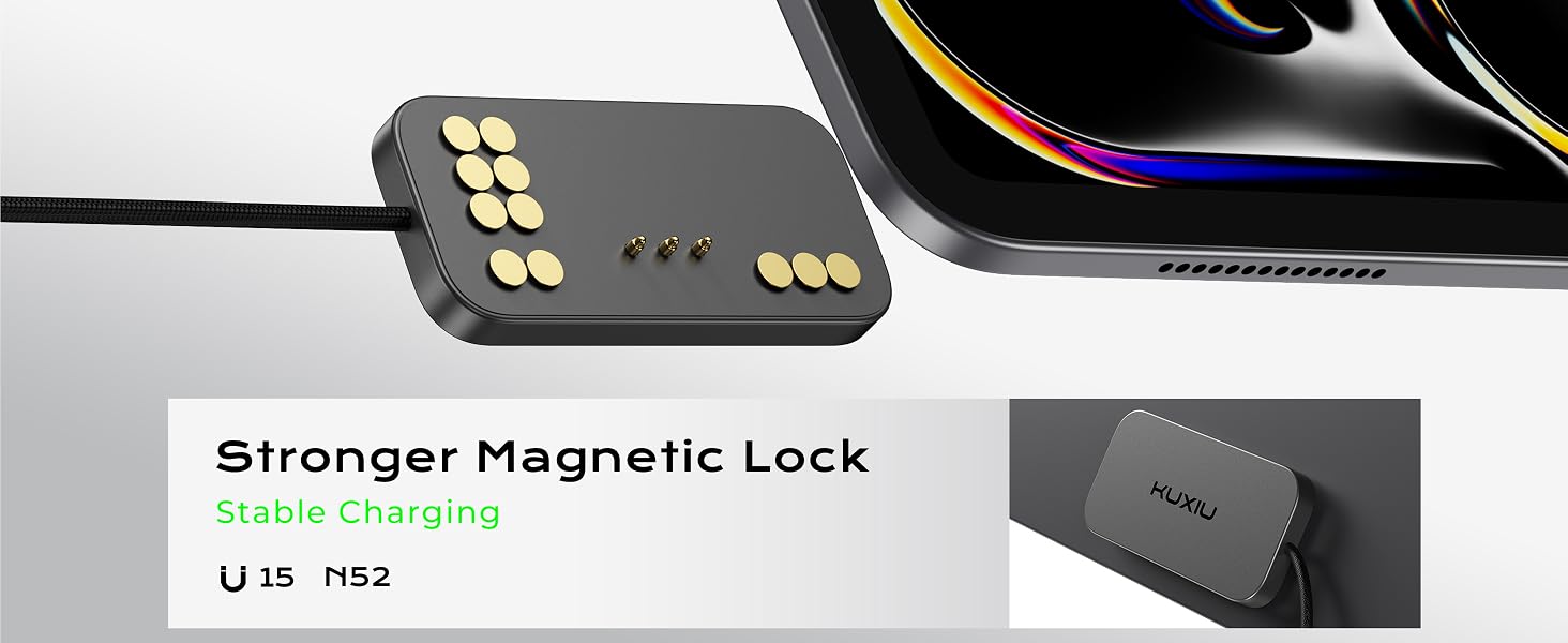 KUXIU Megnetic Wireless Charger, 35W Fast Charging Block with 5.56ft USB C to C Charger Cable