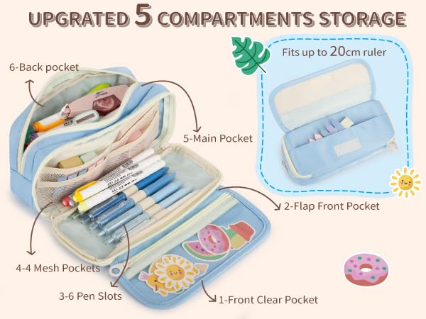 pencil case for girls boy pencil case kids pouch large big capacity Dinosaur art soft marker kids