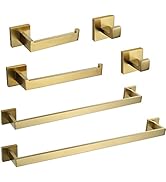 VELIMAX Premium Stainless Steel 6 Pieces Bathroom Hardware Set Wall Mounted Bathroom Accessories ...