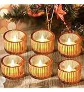 JOYIT Gold Votive Candle Holders Bulk Set of 6, Tealight Candle Holder for Wedding Table Centerpi...