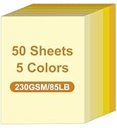 50 Sheets Yellow Cardstock, 230GSM /85LB Thick Cardstock Paper Colored Cardstock Printer Paper fo...