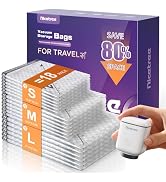 Nicetree 18-Pack Vacuum Seal Bags with Rechargeable Wireless Pump | 3 Sizes (20/24/28 Inch) Trave...